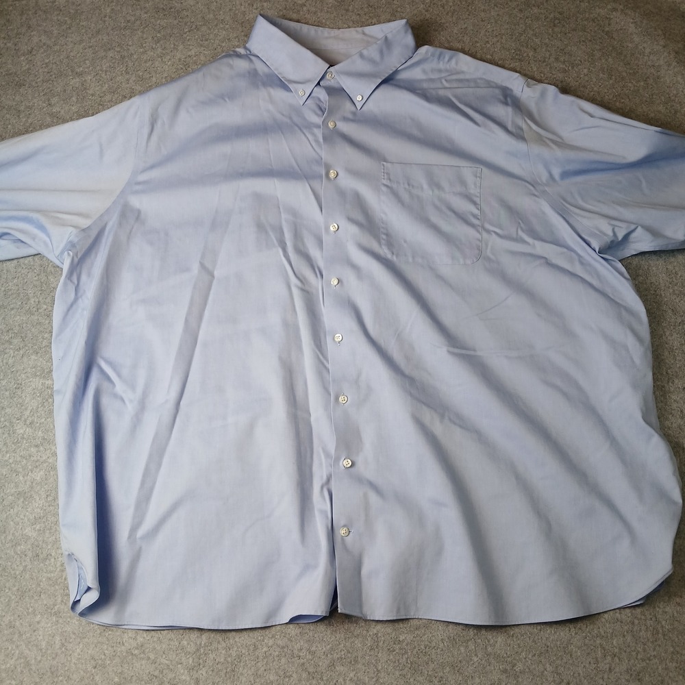 Rochester Button Down Shirt Mens 22‎ 34/35 Blue Egyptian Cotton Non-Iron Solid